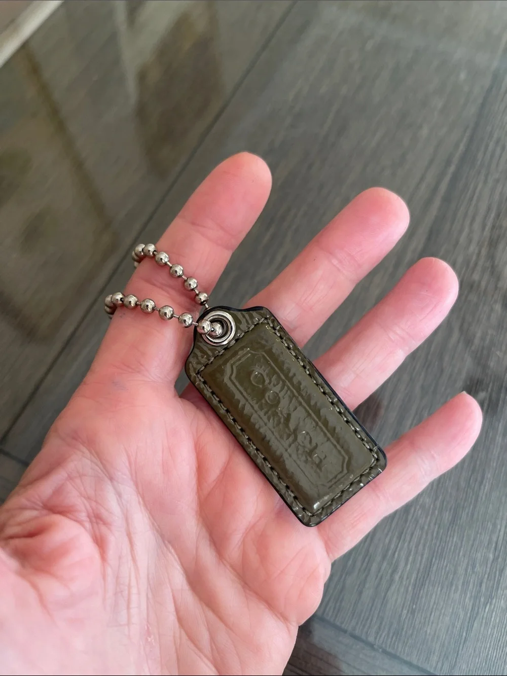 Coach Army Green - Olive ? Patent Leather Hangtag - Replacement Part